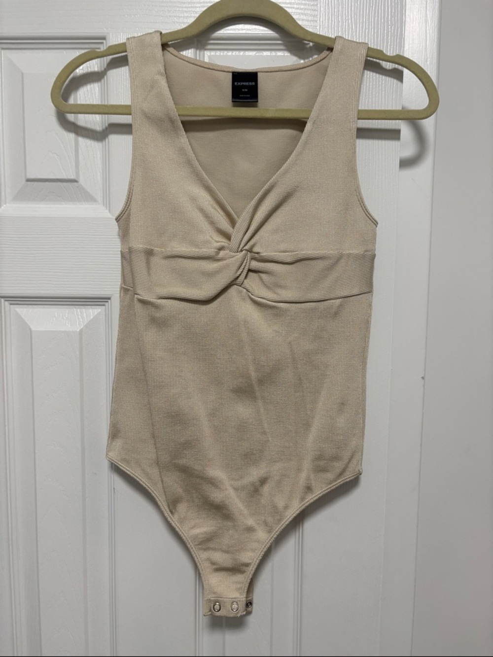 Express Kids Beige Knot-Front Sleeveless One-Piece